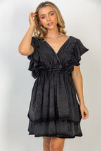 Load image into Gallery viewer, Short Flutter Sleeve Solid Knit Dress in Black