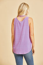 Load image into Gallery viewer, Tank Top Halter V-neck on lightweight Bulgari in Navy/N.Pink