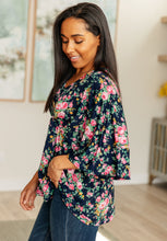 Load image into Gallery viewer, Dreamer Top in Navy and Pink Vintage Bouquet