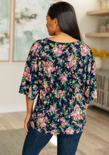 Load image into Gallery viewer, Dreamer Top in Navy and Pink Vintage Bouquet