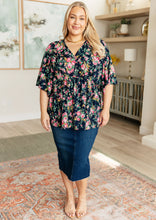 Load image into Gallery viewer, Dreamer Top in Navy and Pink Vintage Bouquet