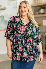 Load image into Gallery viewer, Dreamer Top in Navy and Pink Vintage Bouquet