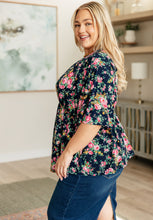 Load image into Gallery viewer, Dreamer Top in Navy and Pink Vintage Bouquet