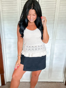 Day Dancing Ruffle Knit Tank Top