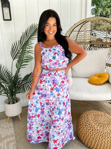 Cutie Patootie Tiered Skirt and Top Set in Blue