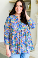 Load image into Gallery viewer, Lizzy Babydoll Top in Royal Multi Fireworks