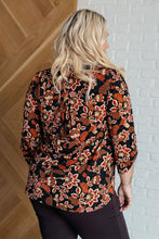 Load image into Gallery viewer, Lizzy Top in Black and Chocolate Floral