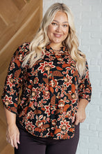 Load image into Gallery viewer, Lizzy Top in Black and Chocolate Floral