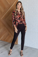 Load image into Gallery viewer, Lizzy Top in Black and Chocolate Floral