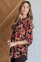 Load image into Gallery viewer, Lizzy Top in Black and Chocolate Floral