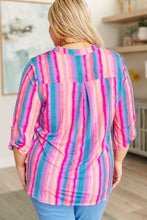 Load image into Gallery viewer, Lizzy Top in Blue and Pink Stripe