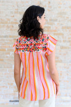 Load image into Gallery viewer, Orange Blossoms Flutter Sleeve Blouse