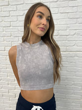 Load image into Gallery viewer, Over and Out Cropped Ribbed Tank in Sleet