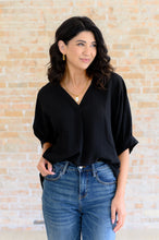 Load image into Gallery viewer, Up For Anything V-Neck Blouse in Black