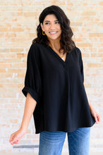 Load image into Gallery viewer, Up For Anything V-Neck Blouse in Black