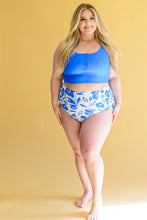 Load image into Gallery viewer, Bermuda Button Up Swim Top and Floral Swim Bottoms