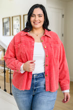 Load image into Gallery viewer, Best Day Ever Corduroy Shacket In Red