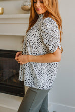 Load image into Gallery viewer, Dottie Ruched Mock Neck Blouse