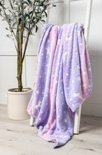 Load image into Gallery viewer, Glow in the Dark Blanket in Unicorn Rainbow
