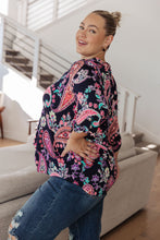 Load image into Gallery viewer, Little Lovely Blouse in Navy Paisley