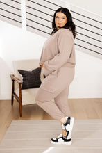 Load image into Gallery viewer, Lounge A Lot Cut Off Sweatshirt in Mocha