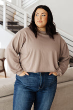Load image into Gallery viewer, Lounge A Lot Cut Off Sweatshirt in Mocha