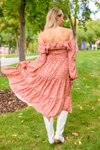Load image into Gallery viewer, Now Is Your Chance Floral Midi Dress In Rust