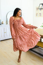 Load image into Gallery viewer, Now Is Your Chance Floral Midi Dress In Rust