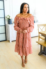 Load image into Gallery viewer, Now Is Your Chance Floral Midi Dress In Rust