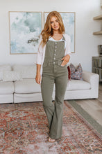 Load image into Gallery viewer, Olivia Control Top Release Hem Overalls in Olive