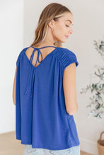 Load image into Gallery viewer, Ruched Cap Sleeve Top in Royal Blue